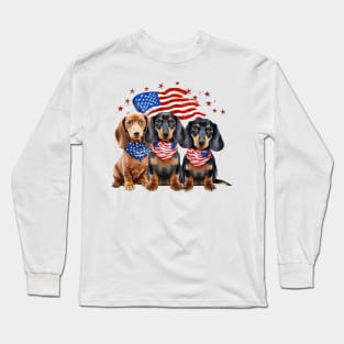 4th of July Dachshund Dogs #4 Long Sleeve T-Shirt